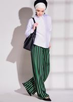 Hijab clothing GREEN  STRIPED PANTS T 146