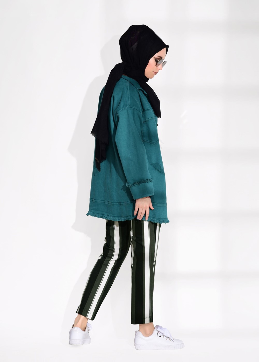 Hijab clothing BLACK STRIPED PANTS T 206 