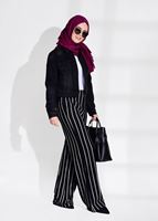 Vêtements hijab NOIR PANTALON À RAYURES 328