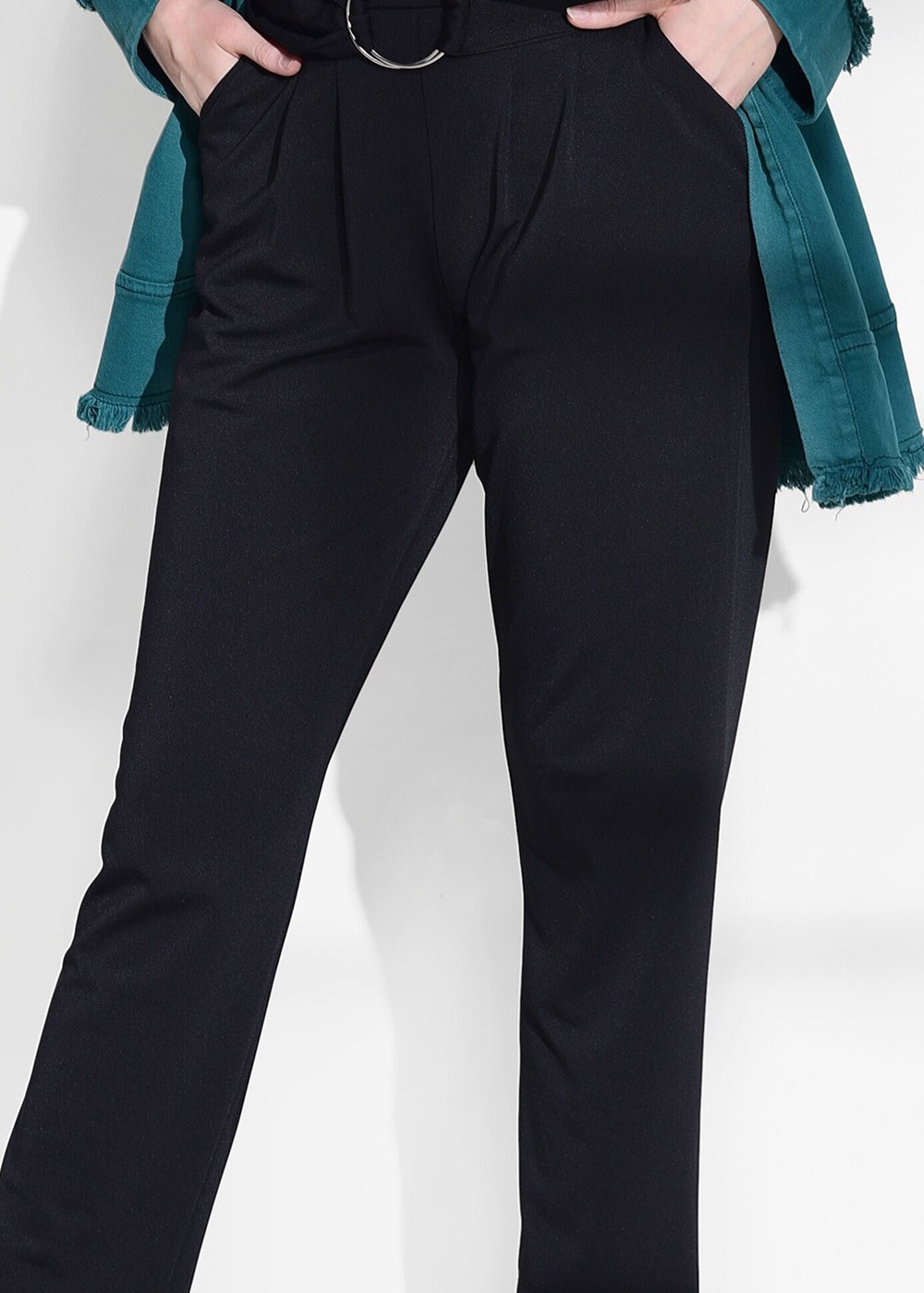 Hijab clothing BLACK  BELT DETAIL PANTS T 636