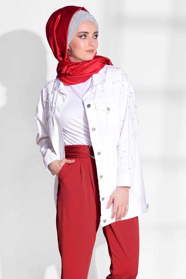 Vêtements hijab   BELT DETAIL PANTS T 636 - TRENDTESETTÜR
