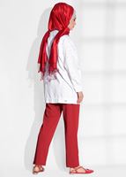 Vêtements hijab ROUGE PANTALON AVEC CEINTURE T 636