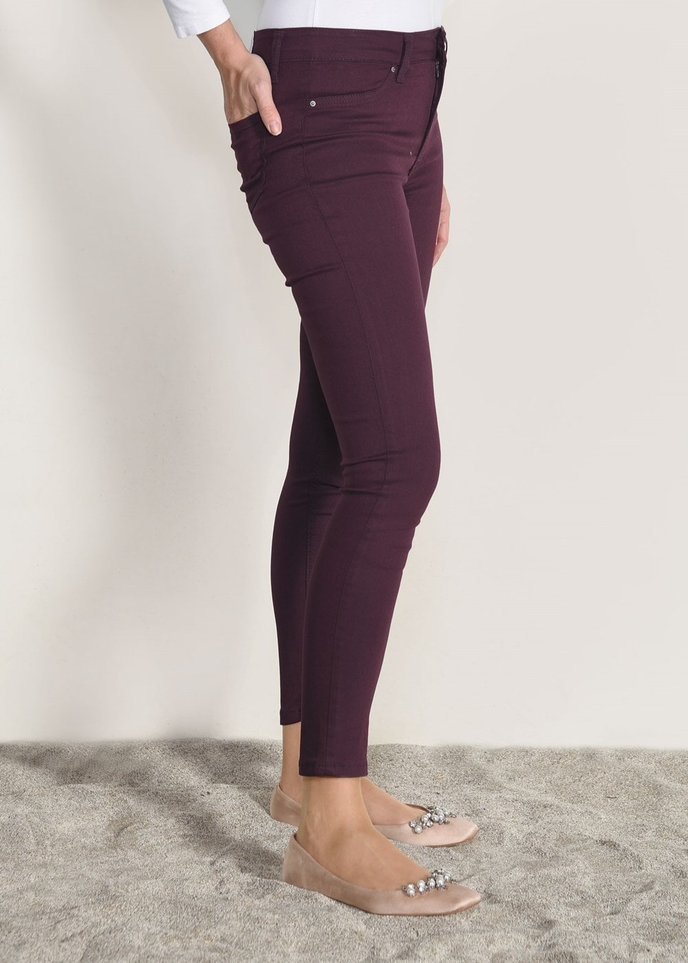 Vêtements hijab ROUGE BORDEAUX PANTALON TAILLE HAUTE T ​​0703