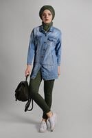 Vêtements hijab KAKI PANTALON TAILLE HAUTE T ​​0703