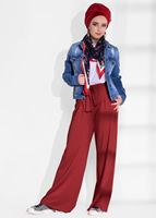 Hijab clothing RED CLASSIC CUT PLEATED PANTS T 724 