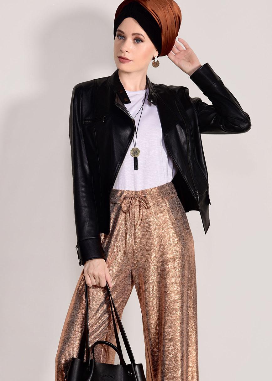 Vêtements hijab BRUN PANTALON EN MAILLE T 789