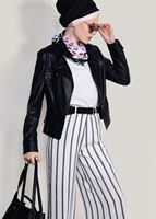 Vêtements hijab NOIR PANTALON CEINTURE À RAYURES 0796