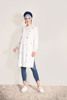 Tesettür giyim LACİVERT PÜSKÜL DETAYLI DENİM PANTOLON 2113