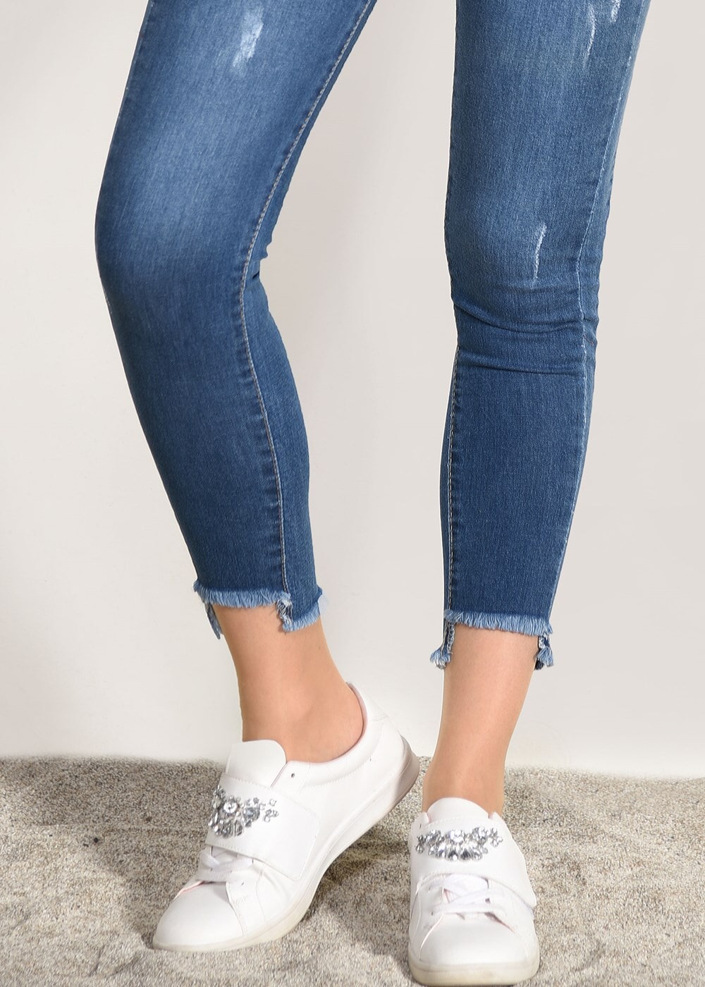 Tesettür giyim LACİVERT PÜSKÜL DETAYLI DENİM PANTOLON 2113