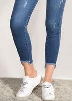 Tesettür giyim LACİVERT PÜSKÜL DETAYLI DENİM PANTOLON 2113