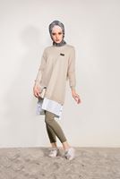 Tesettür giyim VİZON T 2231 Ksd- Dar Paça Pantolon