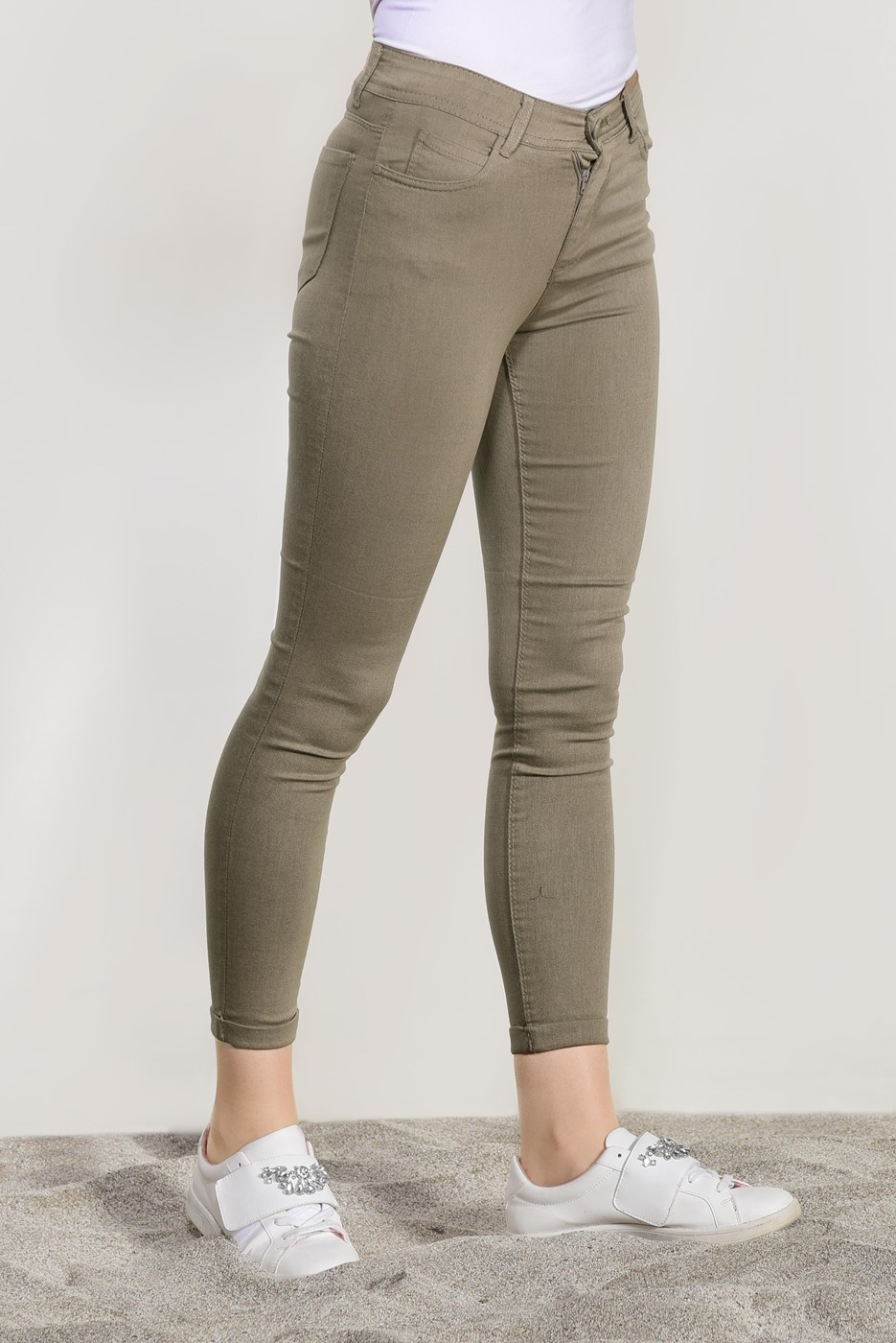 Tesettür giyim VİZON T 2231 Ksd- Dar Paça Pantolon