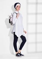 Tesettür giyim LACİVERT YÜKSEK BEL LİKRALI DENİM PANTOLON 2309