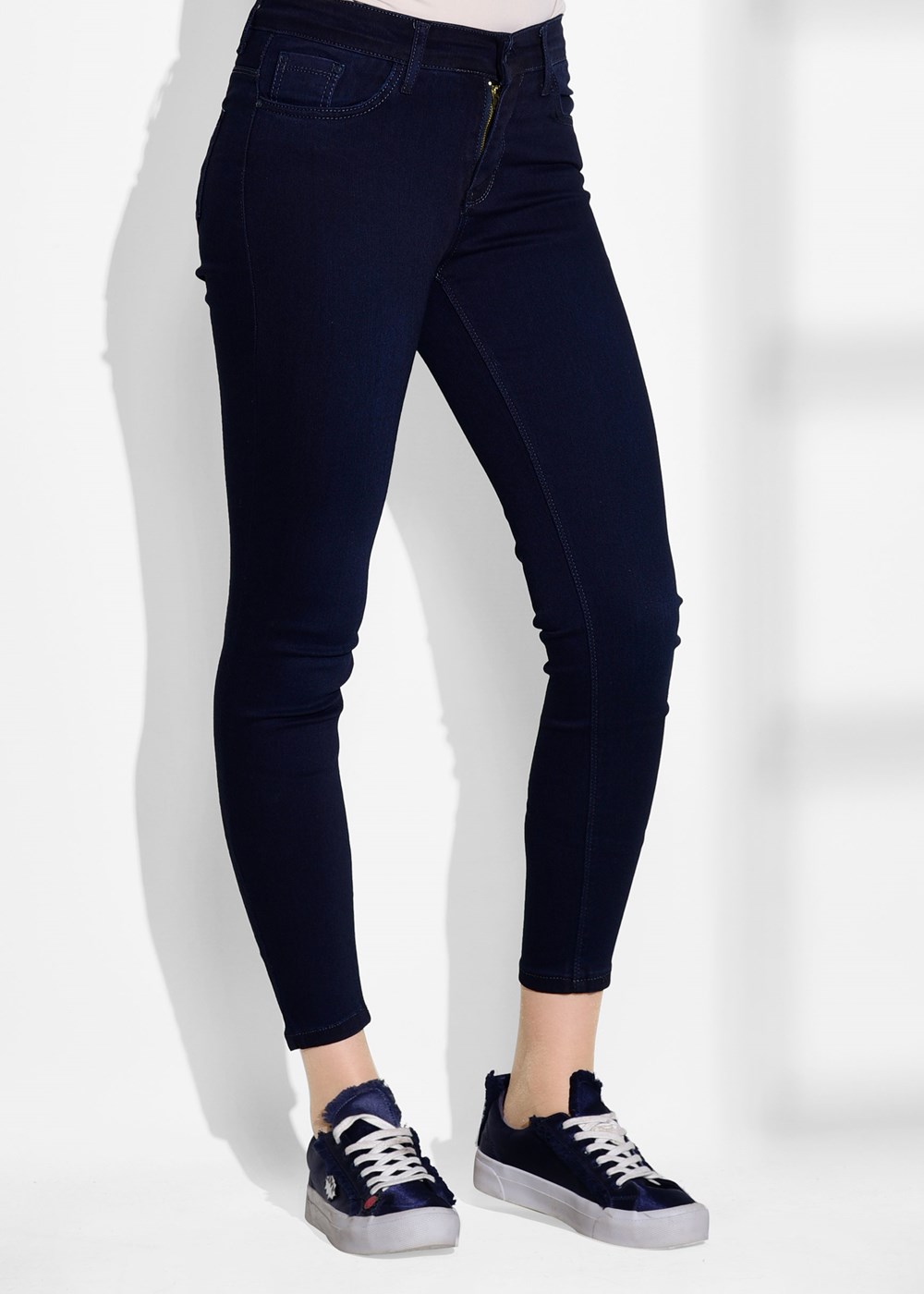 Tesettür giyim LACİVERT YÜKSEK BEL LİKRALI DENİM PANTOLON 2309