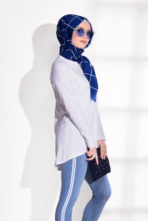 Vêtements hijab   STRIPE DETAIL DENIM PANTS 3113 - TRENDTESETTÜR
