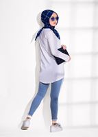 Vêtements hijab BLEU PANTALON EN DENIM DÉTAILLÉ LIGNE 3113