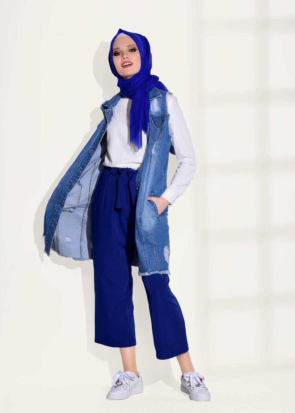 Tesettür giyim LACİVERT T 3218 Bwest-Bol Kesim Pantolon