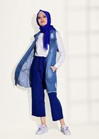 Tesettür giyim LACİVERT T 3218 Bwest-Bol Kesim Pantolon