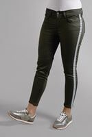 Tesettür giyim HAKİ SİM ŞERİTLİ DAR PAÇA PANTOLON 3409