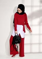 Vêtements hijab ROUGE PANTALON ÉLASTIQUE À LA TAILLE 4005