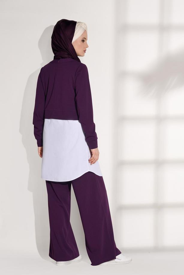 Tesettür giyim  T 4005  Loreen- Bel Kısmı Lastikli Pantolon - TRENDTESETTÜR