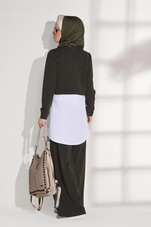 Tesettür giyim  T 4005  Loreen- Bel Kısmı Lastikli Pantolon - TRENDTESETTÜR