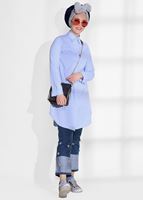 Tesettür giyim LACİVERT TAŞ İŞLEME DETAYLI DENİM PANTOLON 4013 