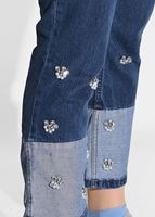 Tesettür giyim LACİVERT TAŞ İŞLEME DETAYLI DENİM PANTOLON 4013 