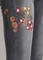 Tesettür giyim GRİ NAKIŞ DETAYLI DENİM PANTOLON 6528 