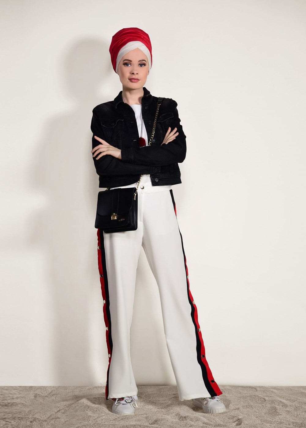 Vêtements hijab ÉCRU PANTALON LYCRA AVEC CTÉS À RESSORT 6557