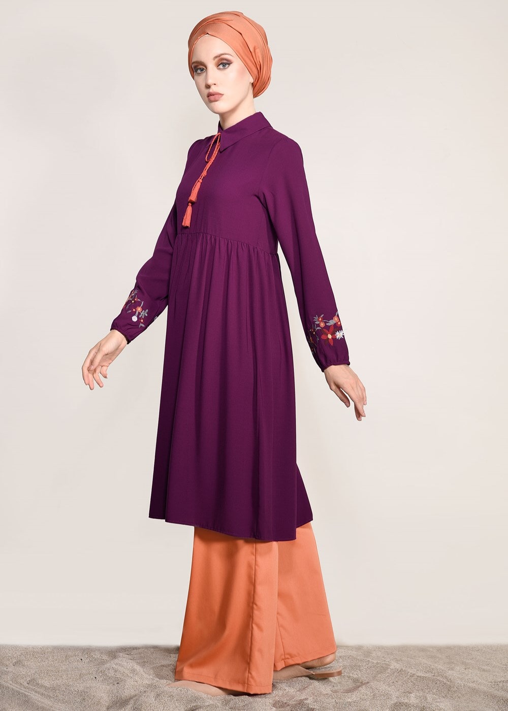 Tesettür giyim TURUNCU T 7207 New Artemis Pantolon-Alv Fashion