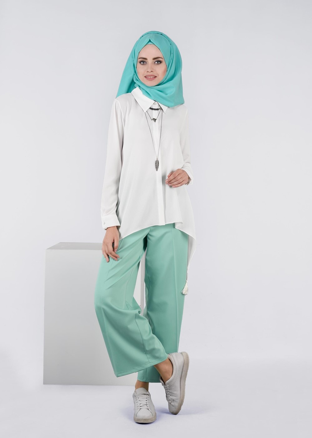 Tesettür giyim YEŞİL T 7208 Nadya 43414 Pantolon-Alv Fashion