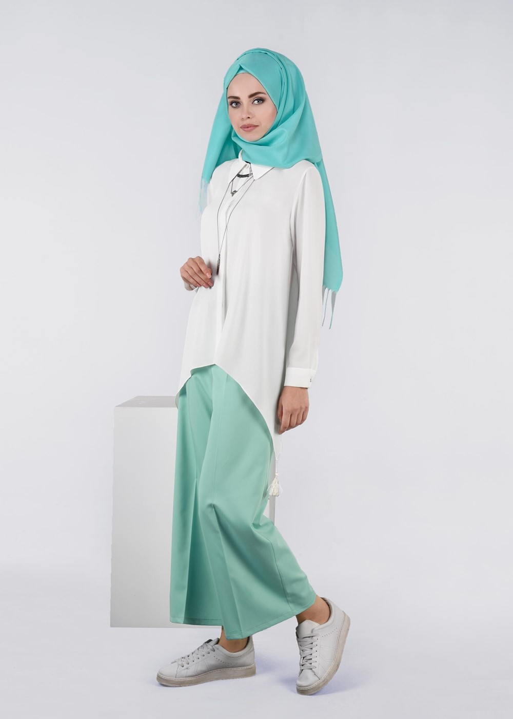 Tesettür giyim YEŞİL T 7208 Nadya 43414 Pantolon-Alv Fashion