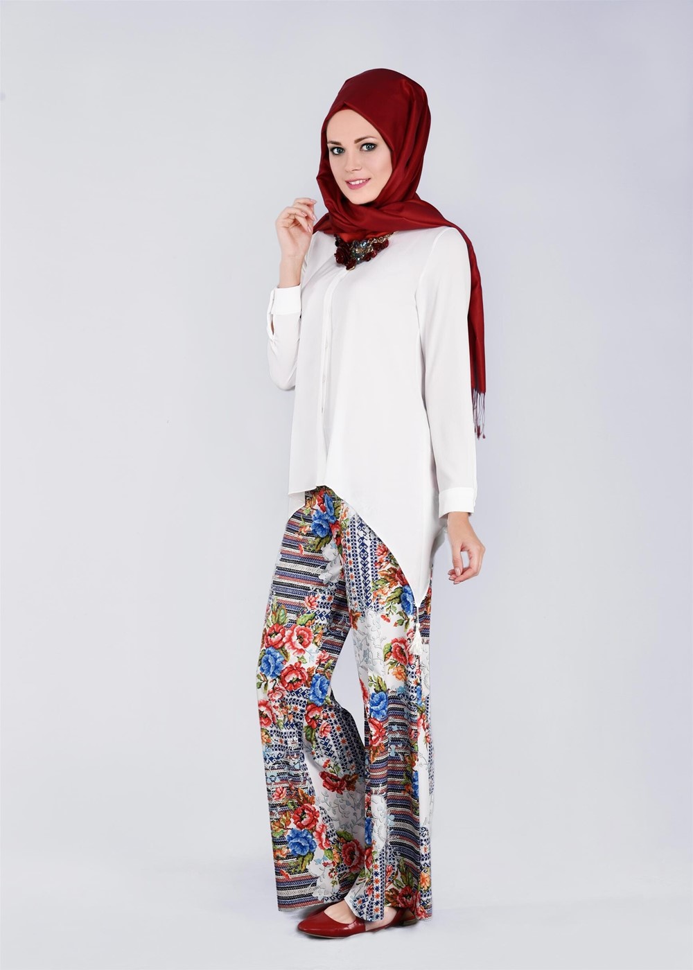 Tesettür giyim KREM T 7209 Sonya 10406 Pantolon-Alv Fashion