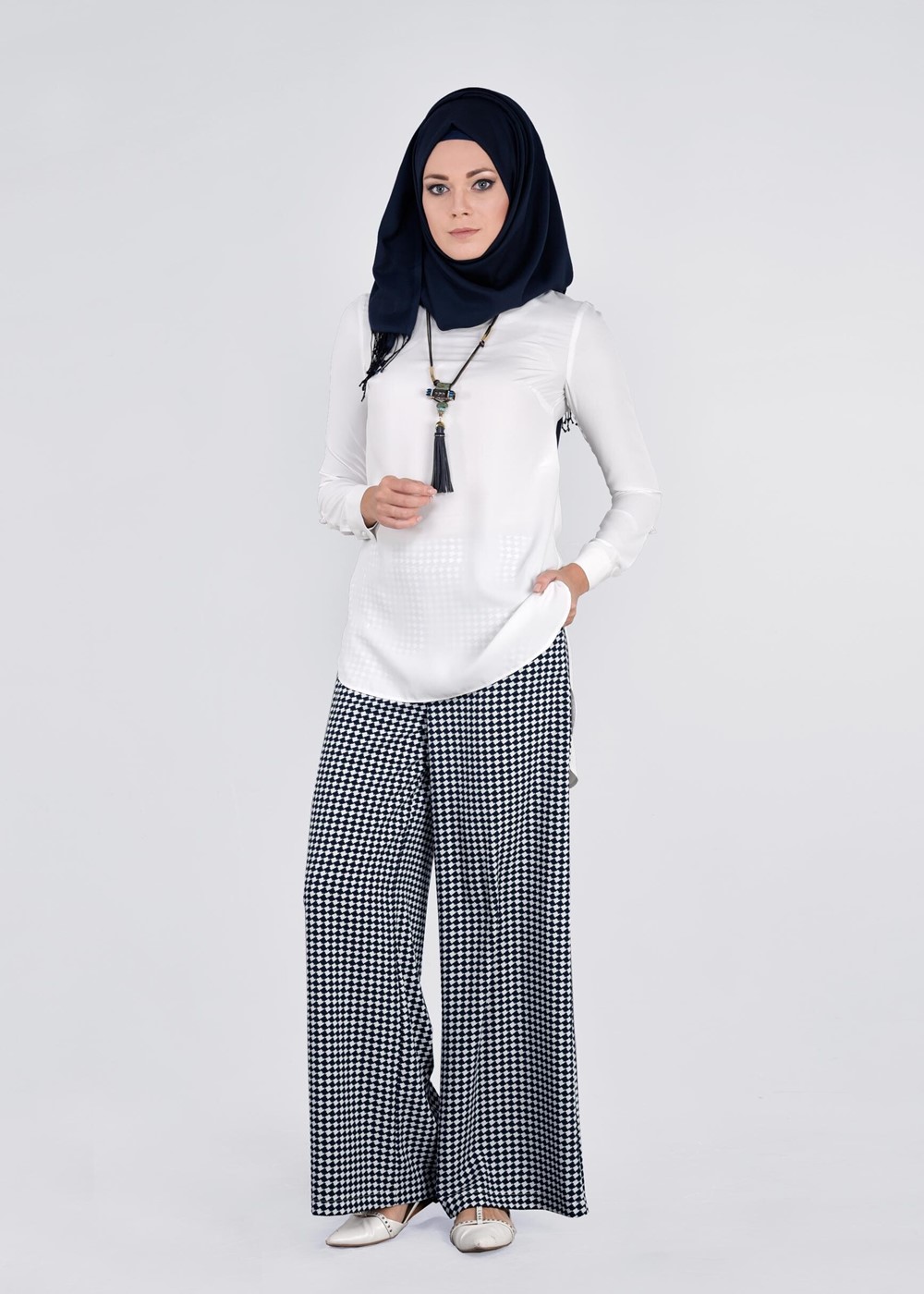 Tesettür giyim LACİVERT T 7211 Como Emp. 1 Pantolon-Alv Fashion