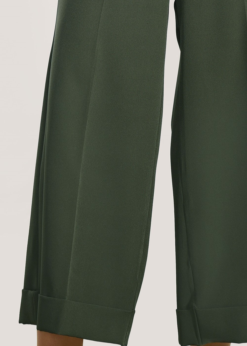 Vêtements hijab KAKI PANTALON LARGE À TAILLE ÉLASTIQUE 7241