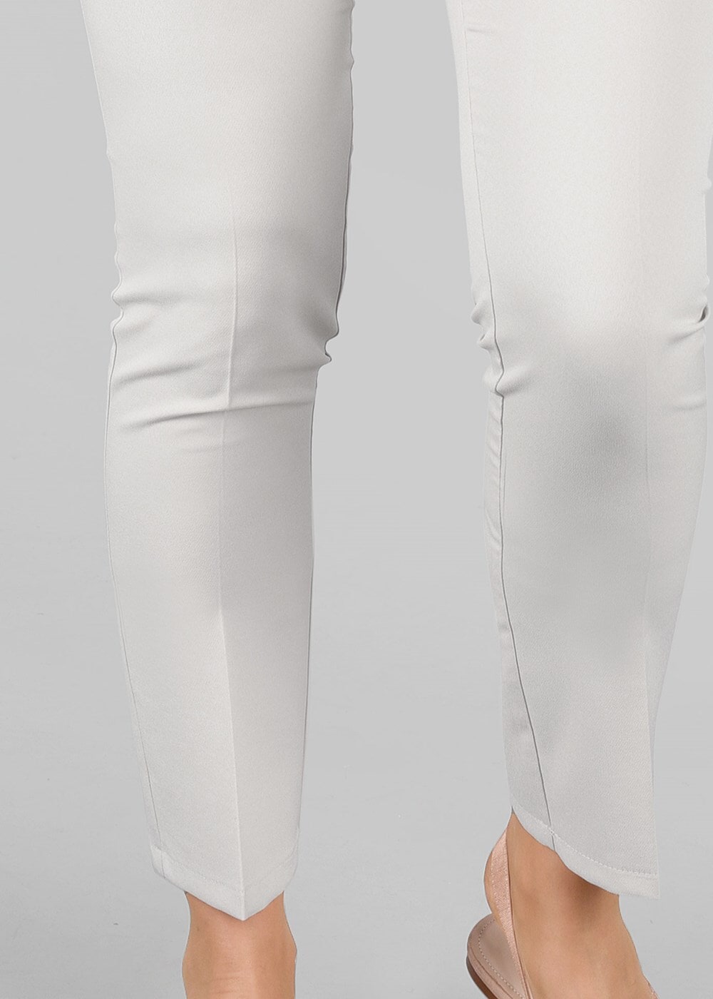 Tesettür giyim KREM ARA BEL DAR PAÇA PANTOLON 7309 