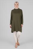 Tesettür giyim BEJ ARA BEL DAR PAÇA PANTOLON 7309 