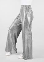 Tesettür giyim GÜMÜŞ BELİ LASTİKLİ PARLAK KUMAŞ BOL PAÇA PANTOLON 7334