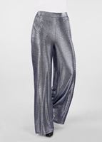 Tesettür giyim LACİVERT BELİ LASTİKLİ PARLAK KUMAŞ BOL PAÇA PANTOLON 7334