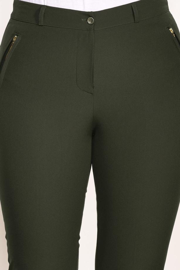 Vêtements hijab KAKI PANTALON COUPE CLASSIQUE 7402 - TRENDTESETTÜR