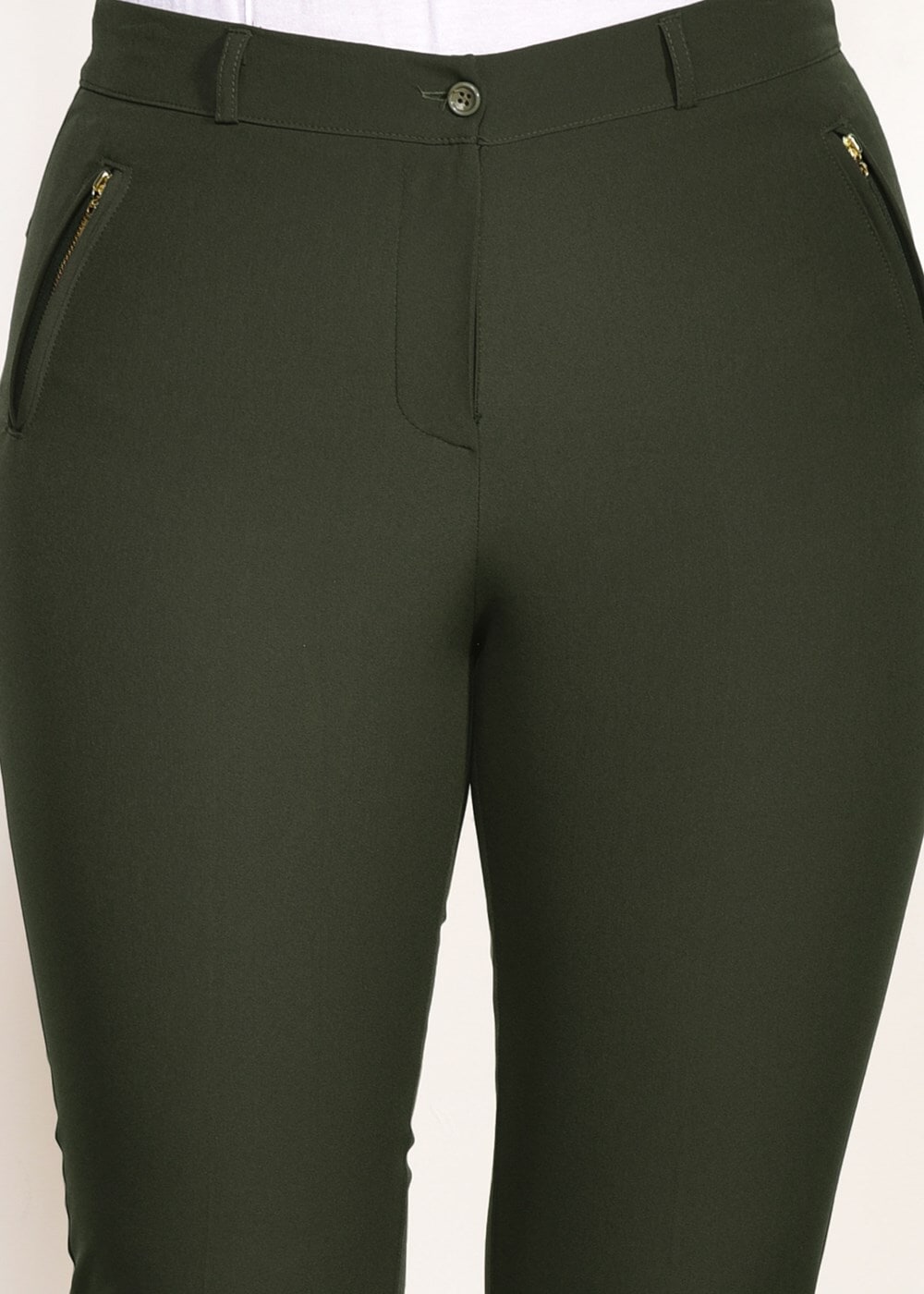 Tesettür giyim HAKİ T 7402 Amine Hüma-Klasik Kesim Pantolon