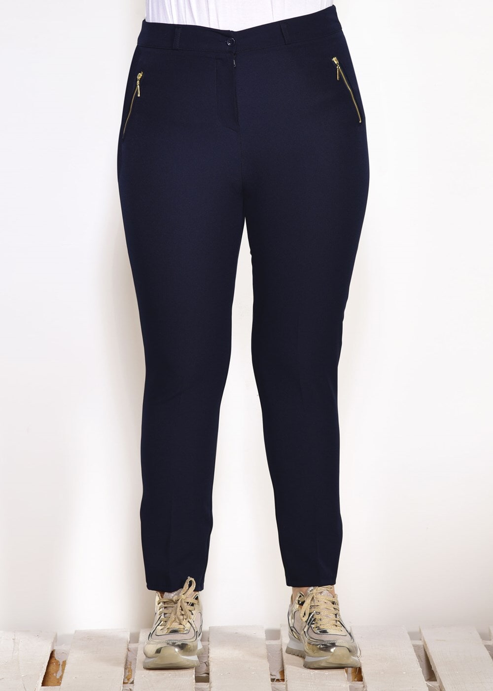 Tesettür giyim LACİVERT T 7402 Amine Hüma-Klasik Kesim Pantolon