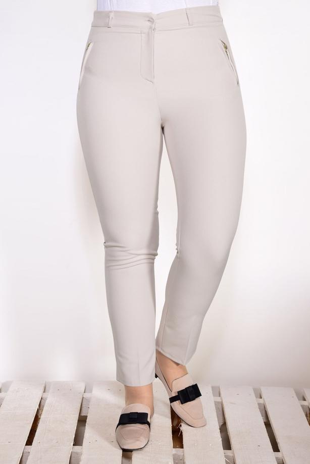 Vêtements hijab BEIGE PANTALON COUPE CLASSIQUE 7402 - TRENDTESETTÜR