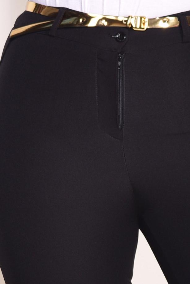 Vêtements hijab NOIR PANTALON AVEC CEINTURE 7602 - TRENDTESETTÜR