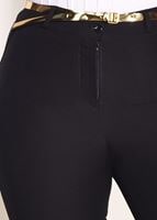 Tesettür giyim SİYAH T 7602 Amine Hüma- Kemer Detaylı Pantolon