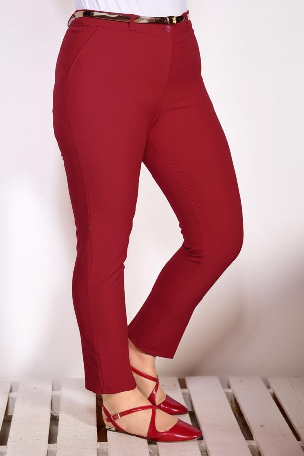 Vêtements hijab ROUGE PANTALON AVEC CEINTURE 7602 - TRENDTESETTÜR