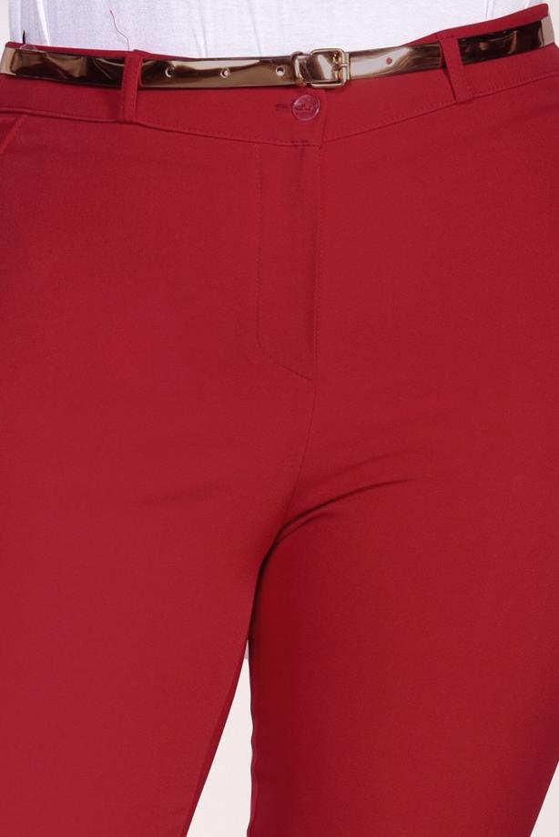 Vêtements hijab ROUGE PANTALON AVEC CEINTURE 7602 - TRENDTESETTÜR