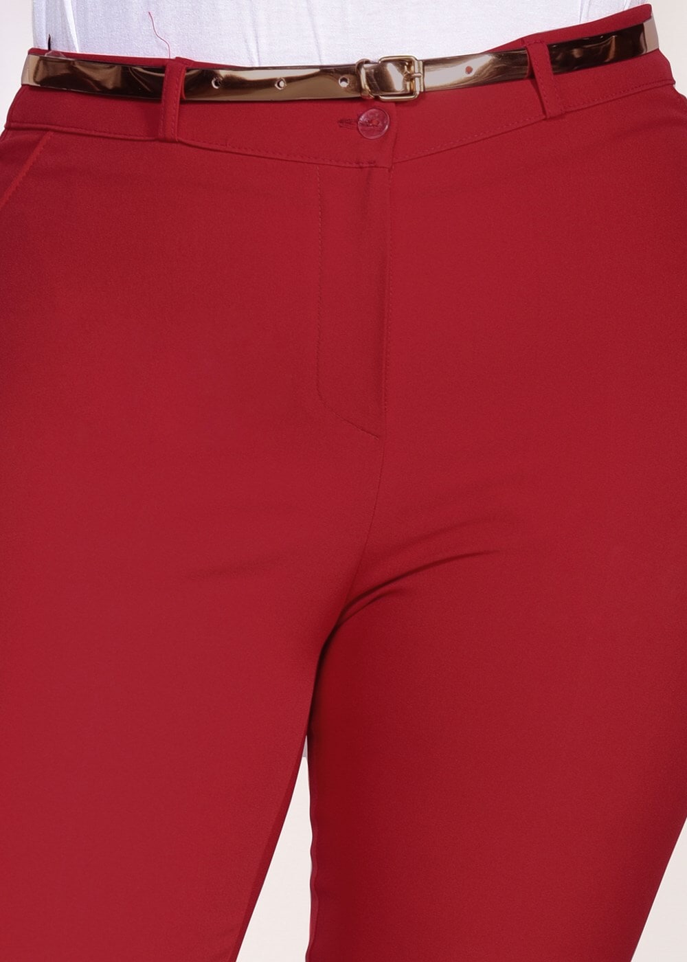 Vêtements hijab ROUGE PANTALON AVEC CEINTURE 7602
