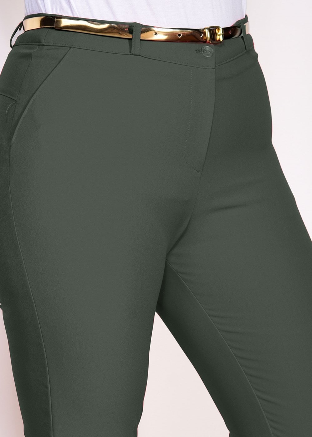 Vêtements hijab KAKI PANTALON AVEC CEINTURE 7602